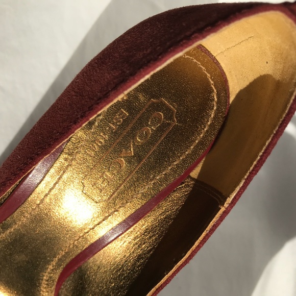 Coach Sued Ankle Strap Wedge Heal - Picture 5 of 11